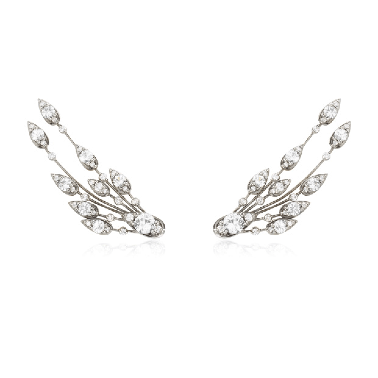 NICHOLAS LIU-Athena Diamond Earrings-WHITE GOLD