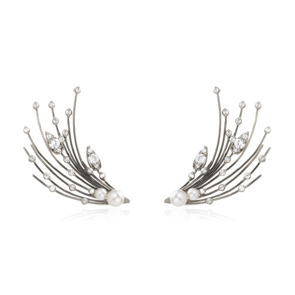 NICHOLAS LIU-Aura Grey Pearl Earrings-WHITE GOLD
