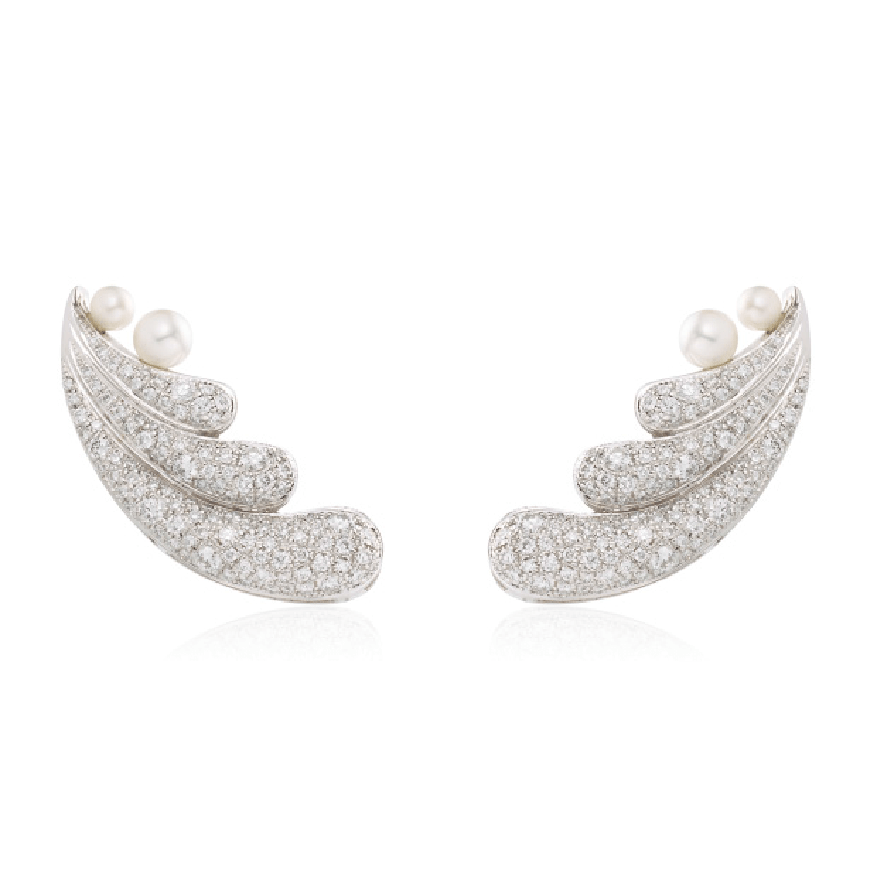 NICHOLAS LIU-Cosmos White Pearl Earrings-WHITE GOLD