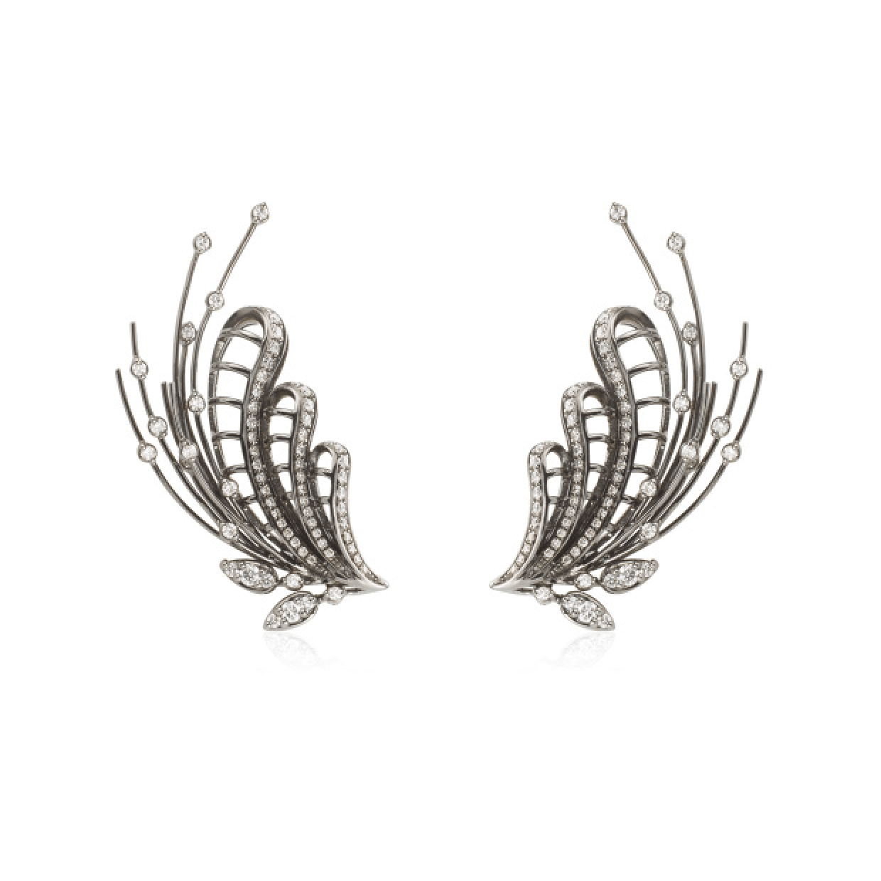 NICHOLAS LIU-Icarus Diamond Earrings-WHITE GOLD