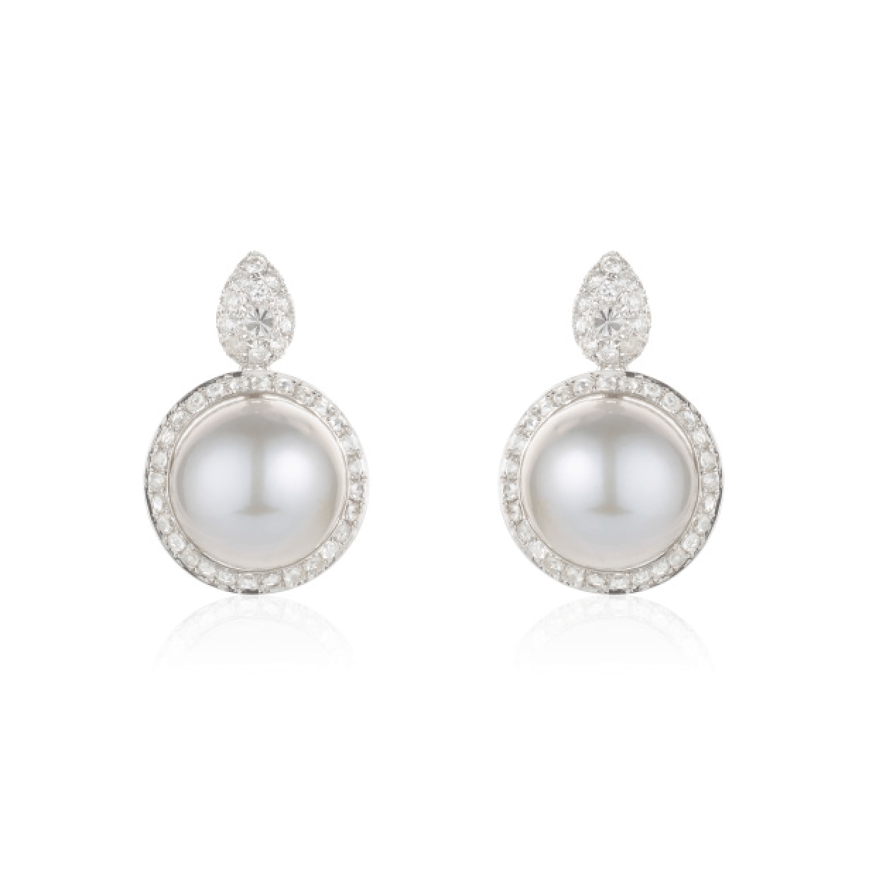 NICHOLAS LIU-Lara White Pearl Earrings-WHITE GOLD