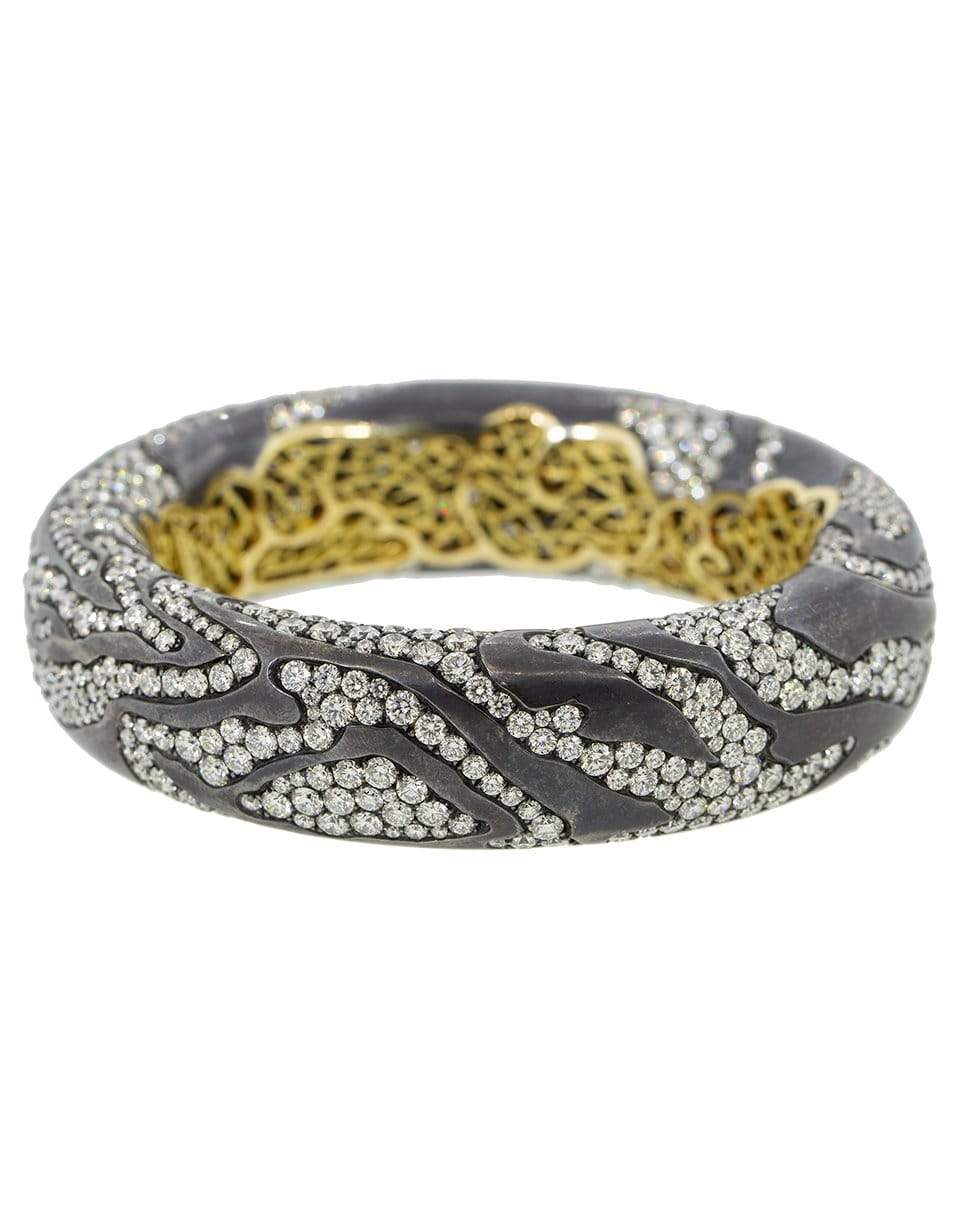 NICHOLAS VARNEY-Diamond Woodgrain Bangle-YELLOW GOLD