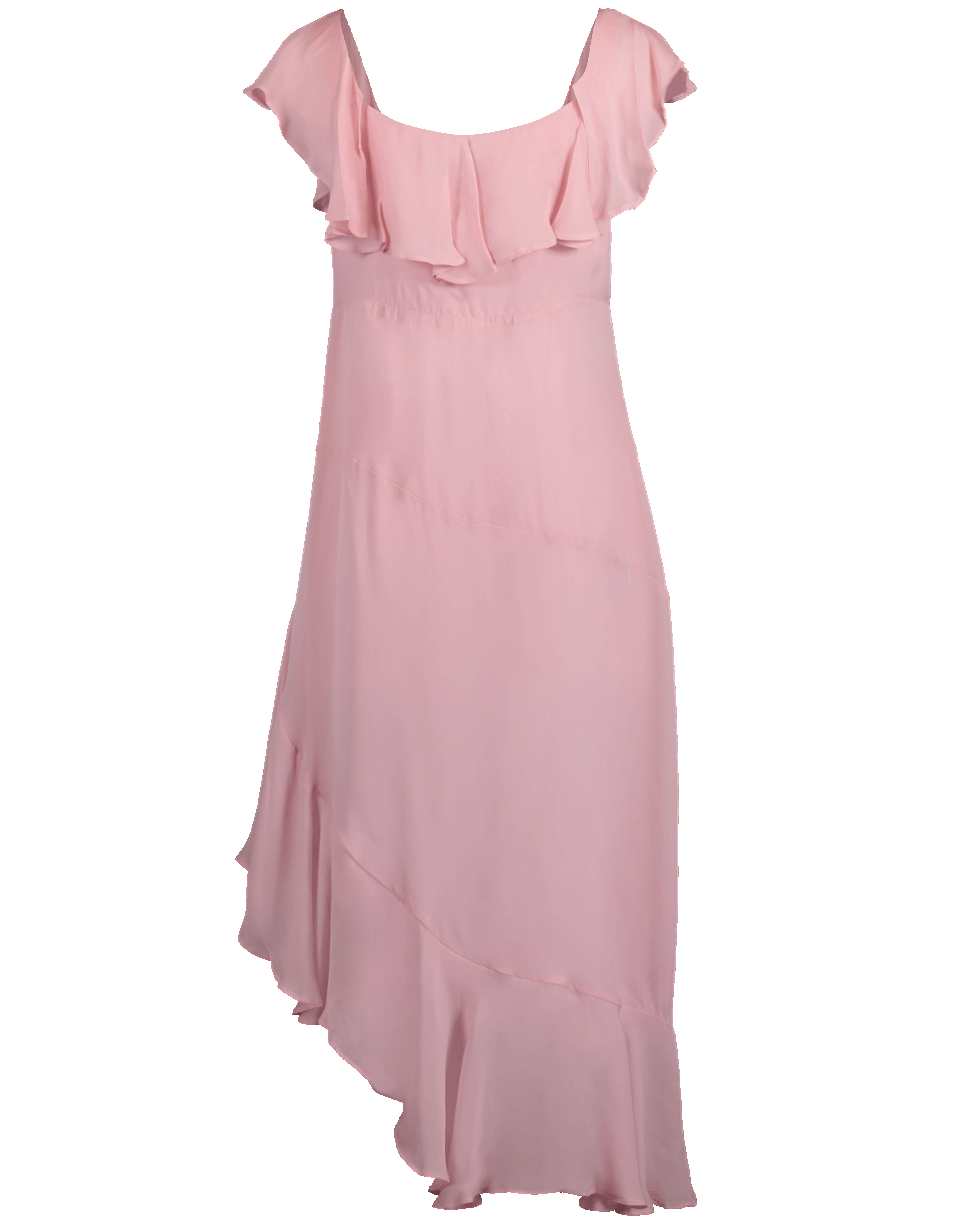 NICOLE MILLER-Solid Flutter Sleeve Dress-