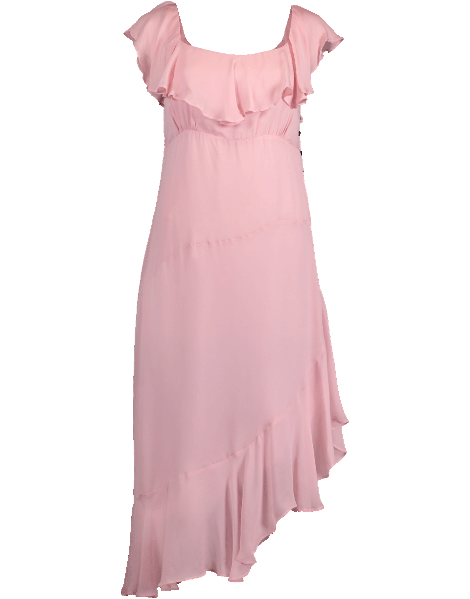 NICOLE MILLER-Solid Flutter Sleeve Dress-