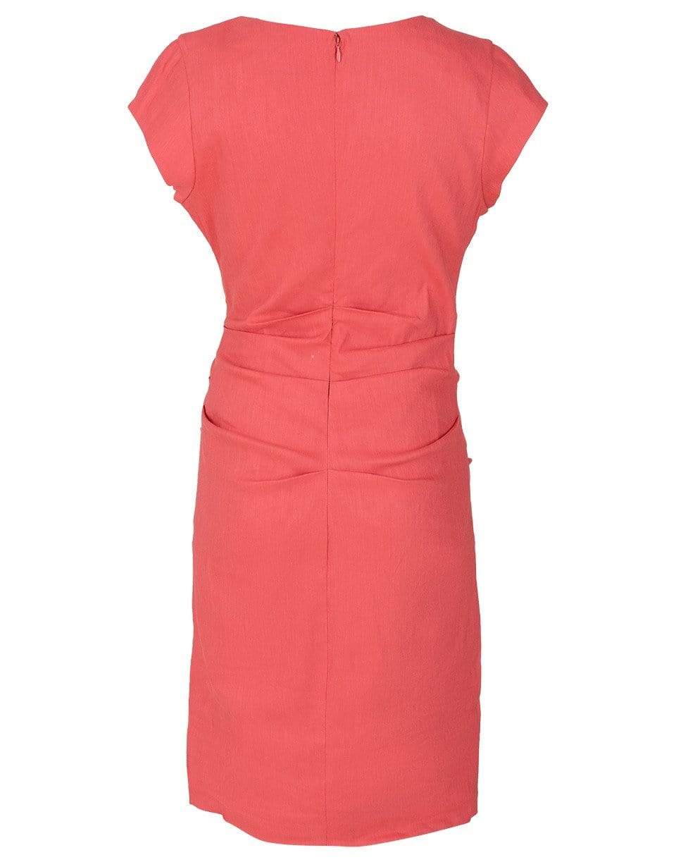 NICOLE MILLER-Beckett V-Neck Linen Cap Sleeve Dress-