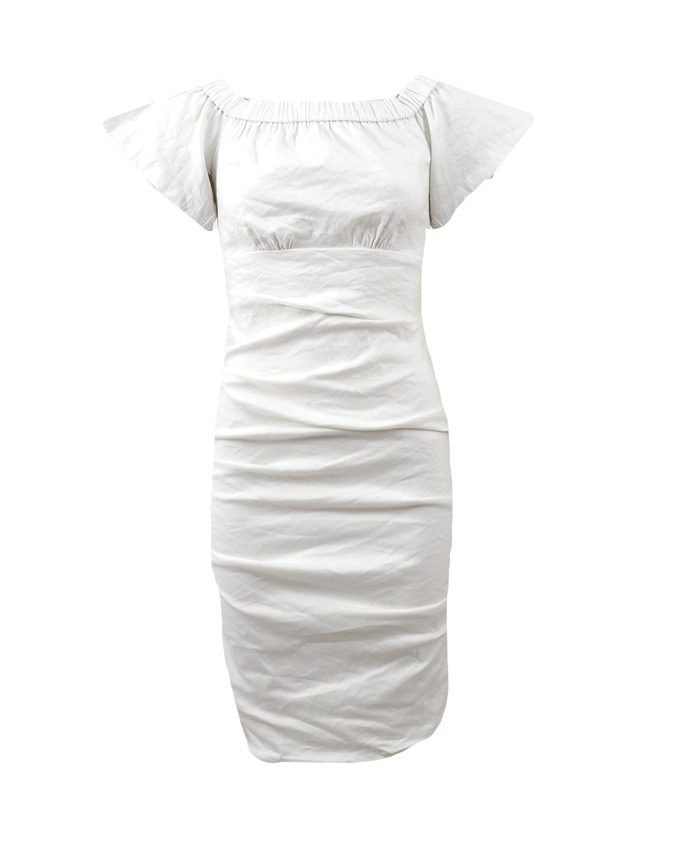 NICOLE MILLER-Off The Shoulder Ruched Dress-