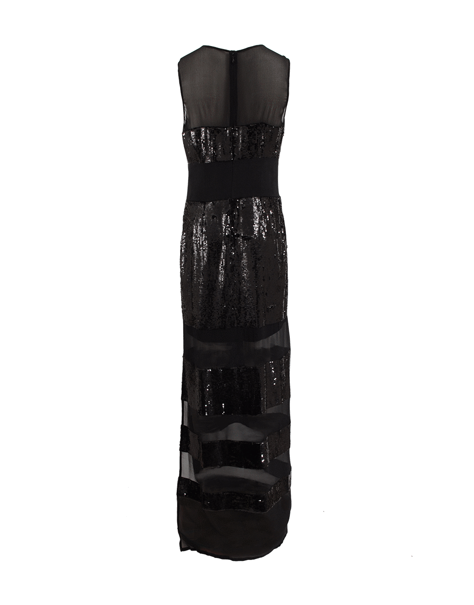 NICOLE MILLER-Sheer Panel Long Dress-