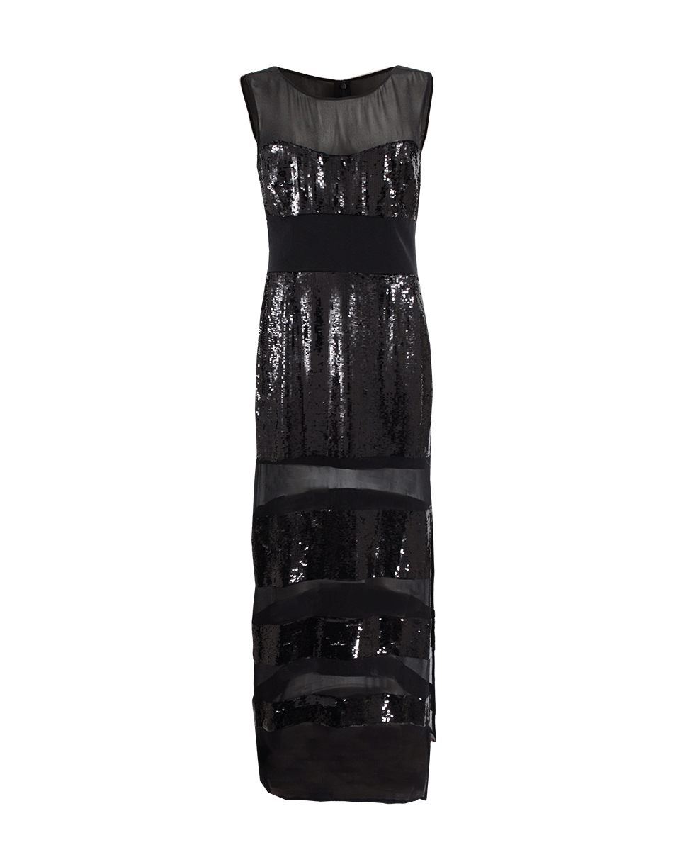 NICOLE MILLER-Sheer Panel Long Dress-