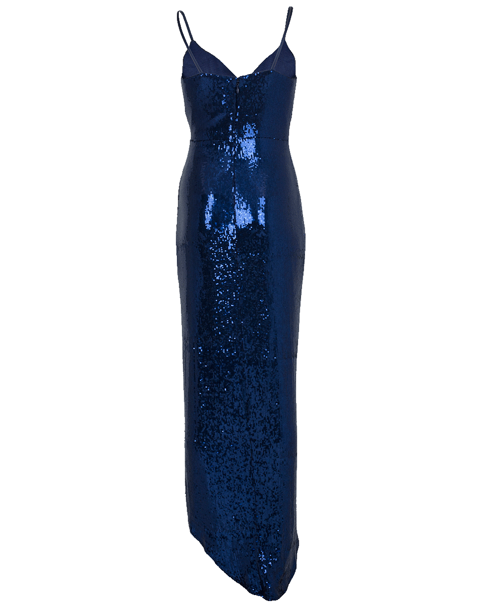 NICOLE MILLER-Sequin Wrap Gown-