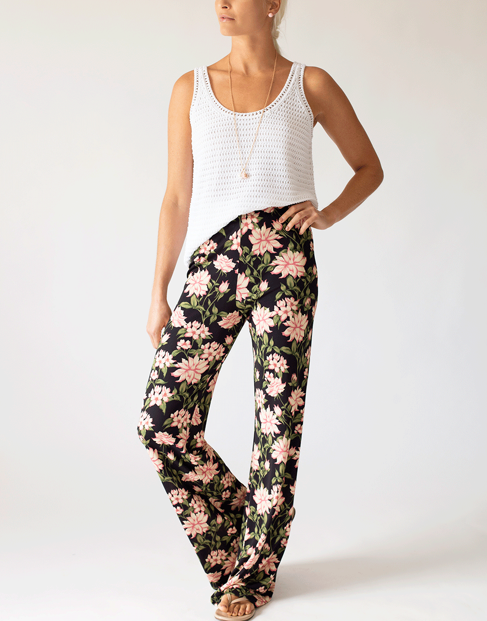 NICOLE MILLER-Wide Leg Print Pant-
