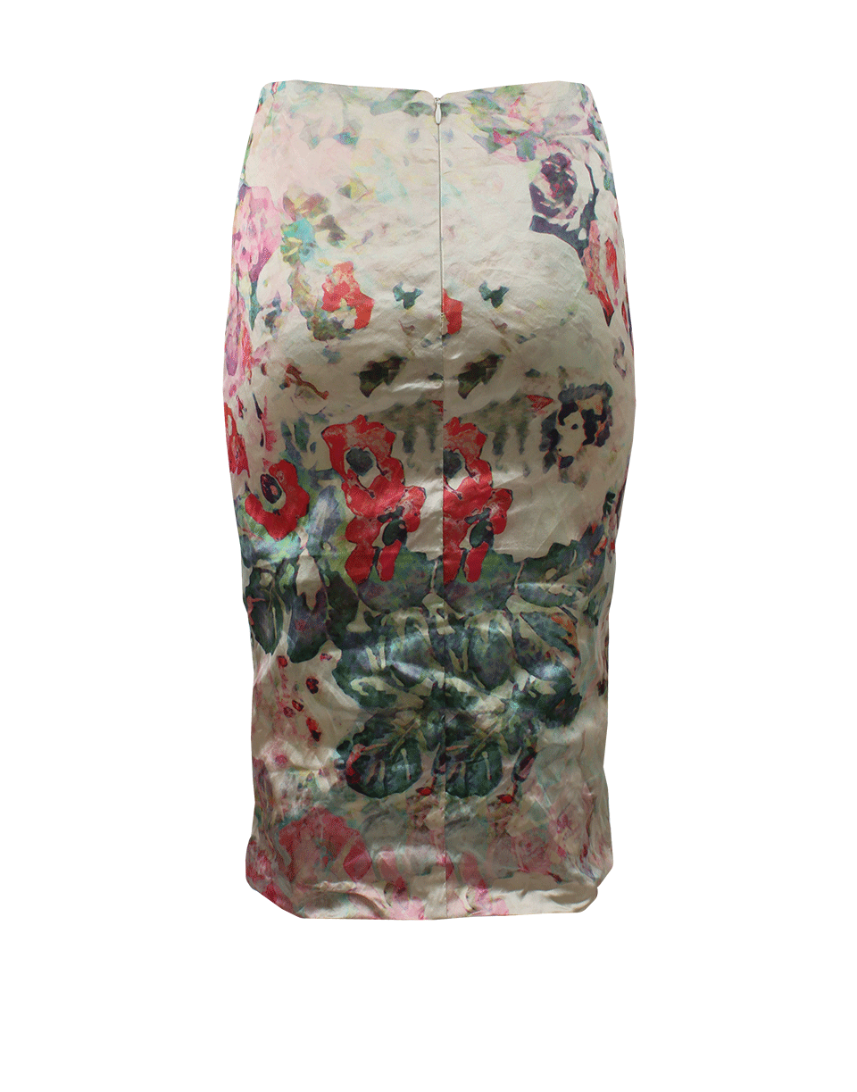 NICOLE MILLER-Floral Techno Metal Skirt-