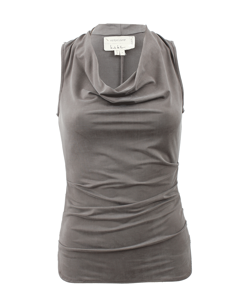NICOLE MILLER-Sleeveless Cowl Neck Jersey Tank-