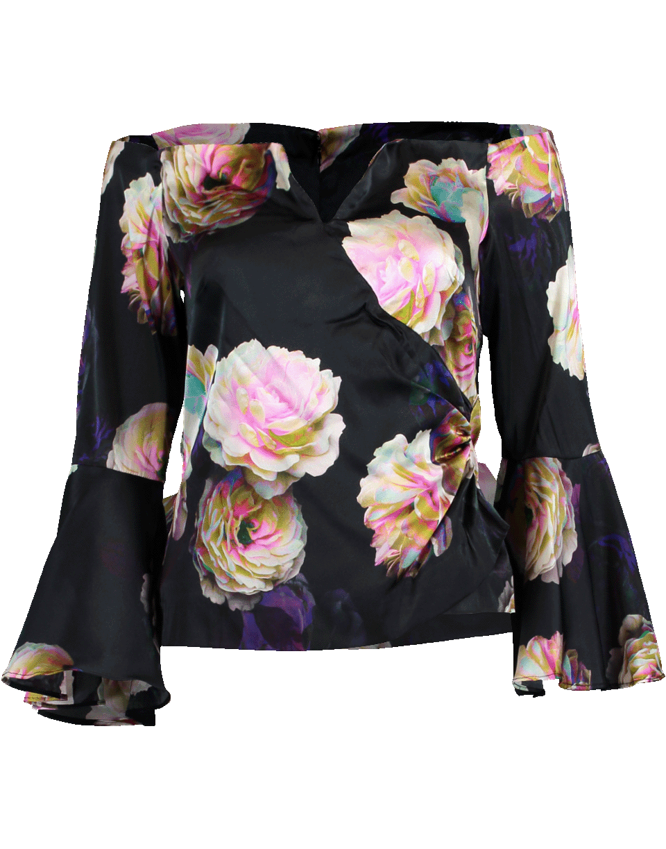 NICOLE MILLER-Confetti Flower Off Shoulder Top-