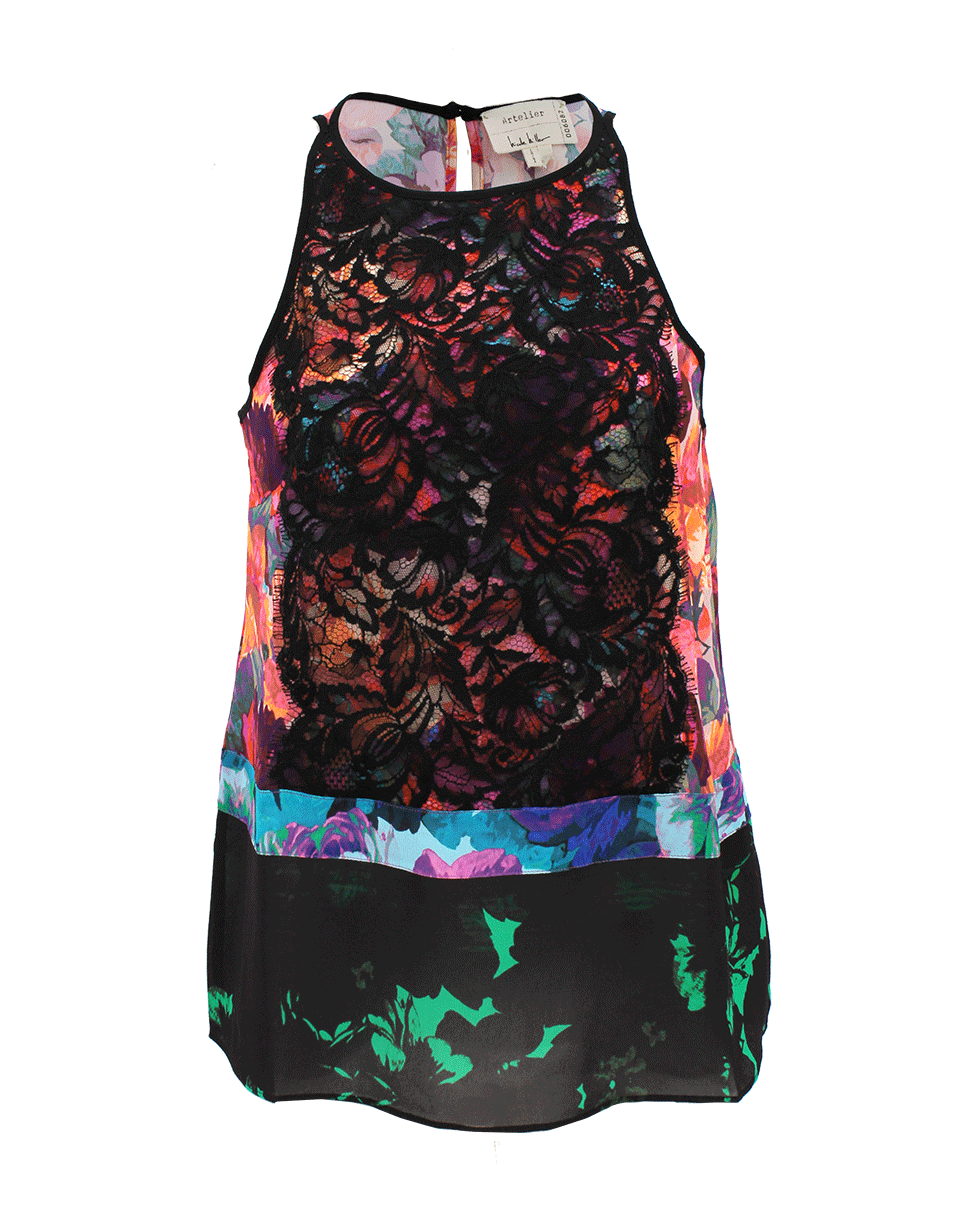 NICOLE MILLER-Tea Rose Lace Overlay Top-