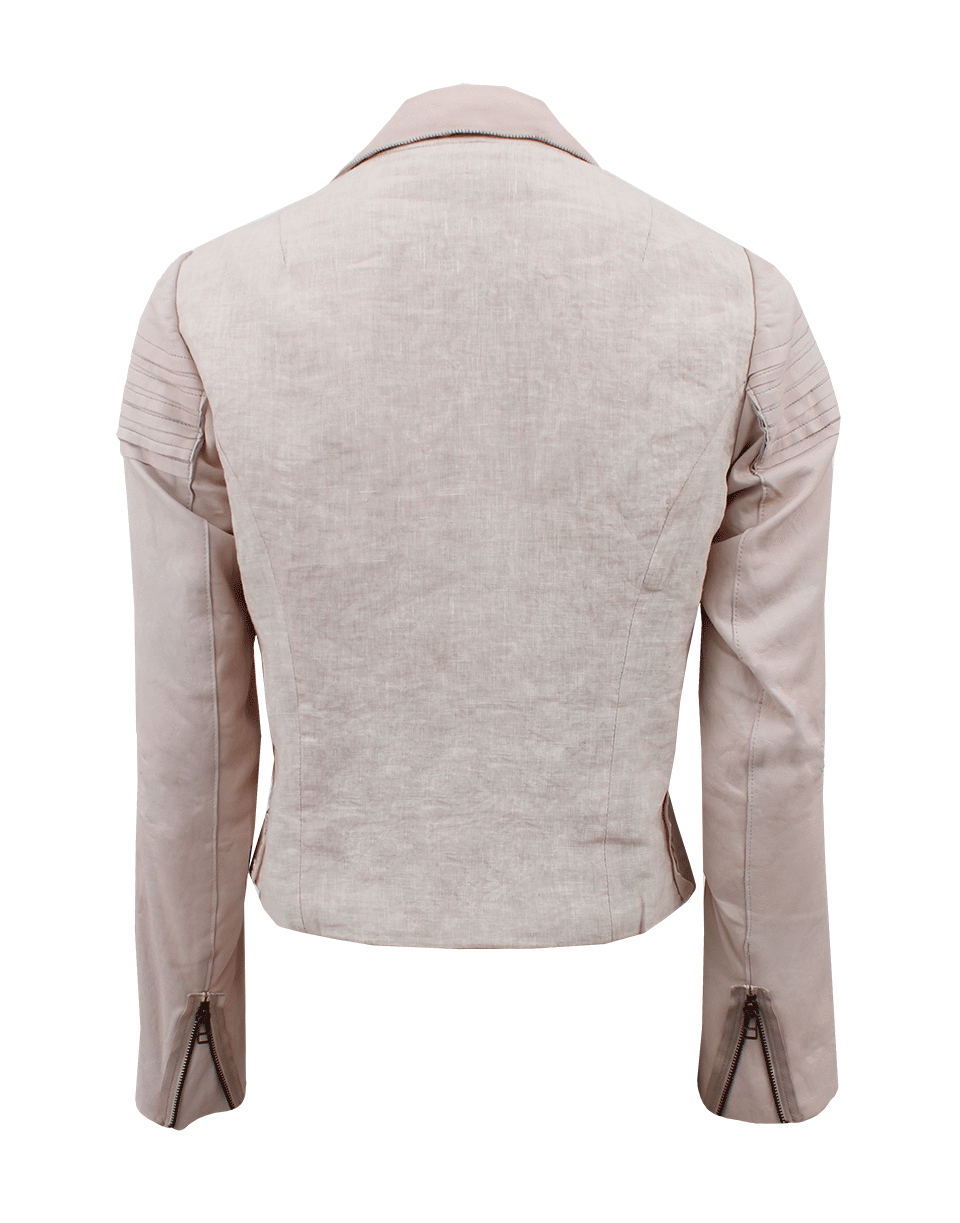 NIGEL PRESTON & KNIGHT-Wire Biker Leather Jacket-PINK
