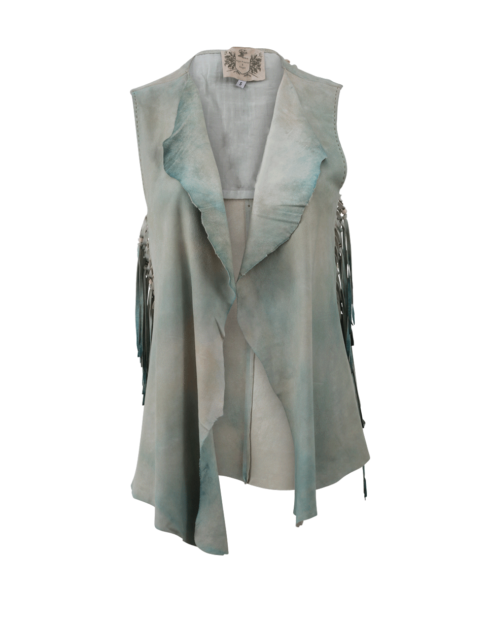 NIGEL PRESTON & KNIGHT-Fringed Side Gilet-