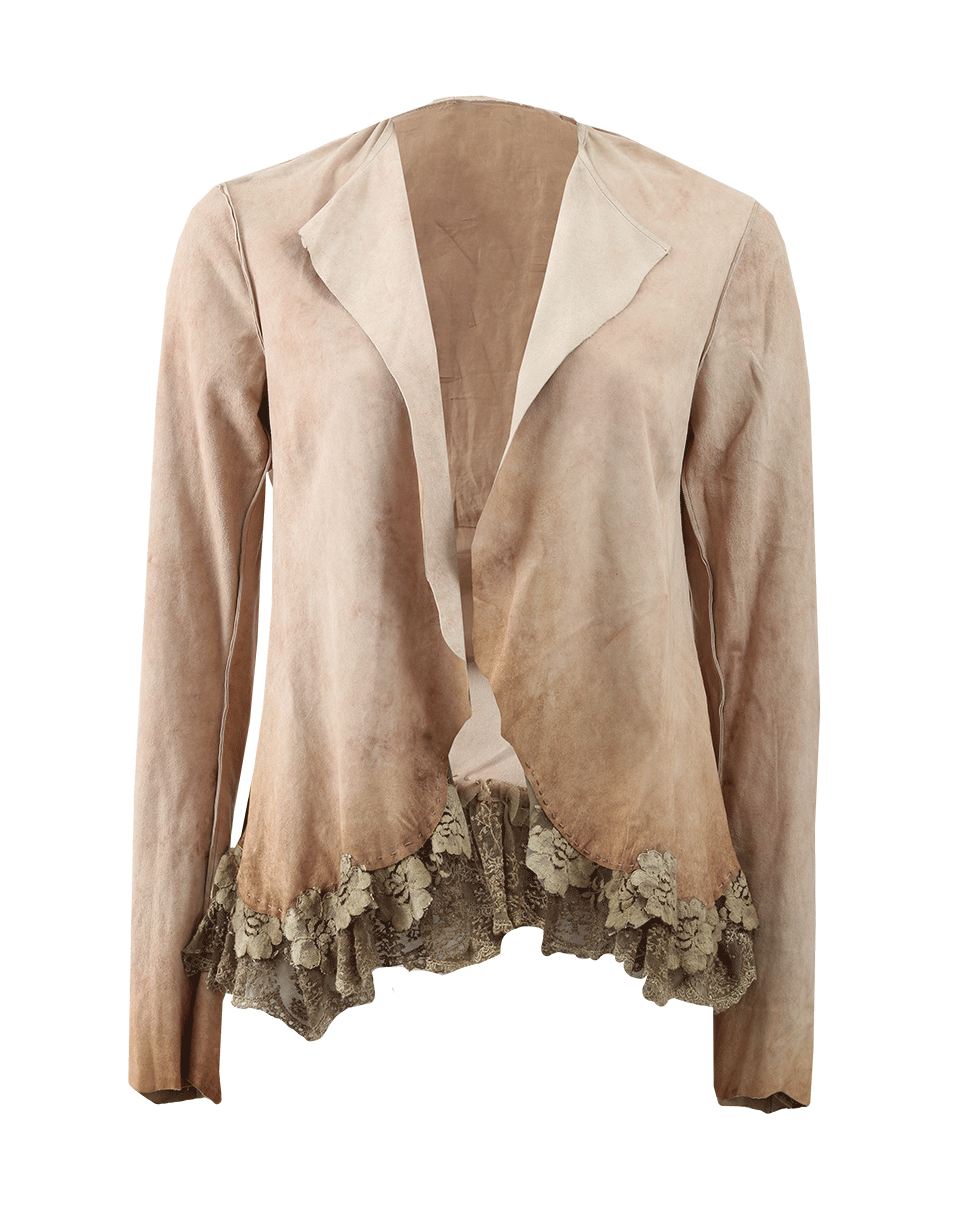 NIGEL PRESTON & KNIGHT-Bolero With Lace Hem-NUT