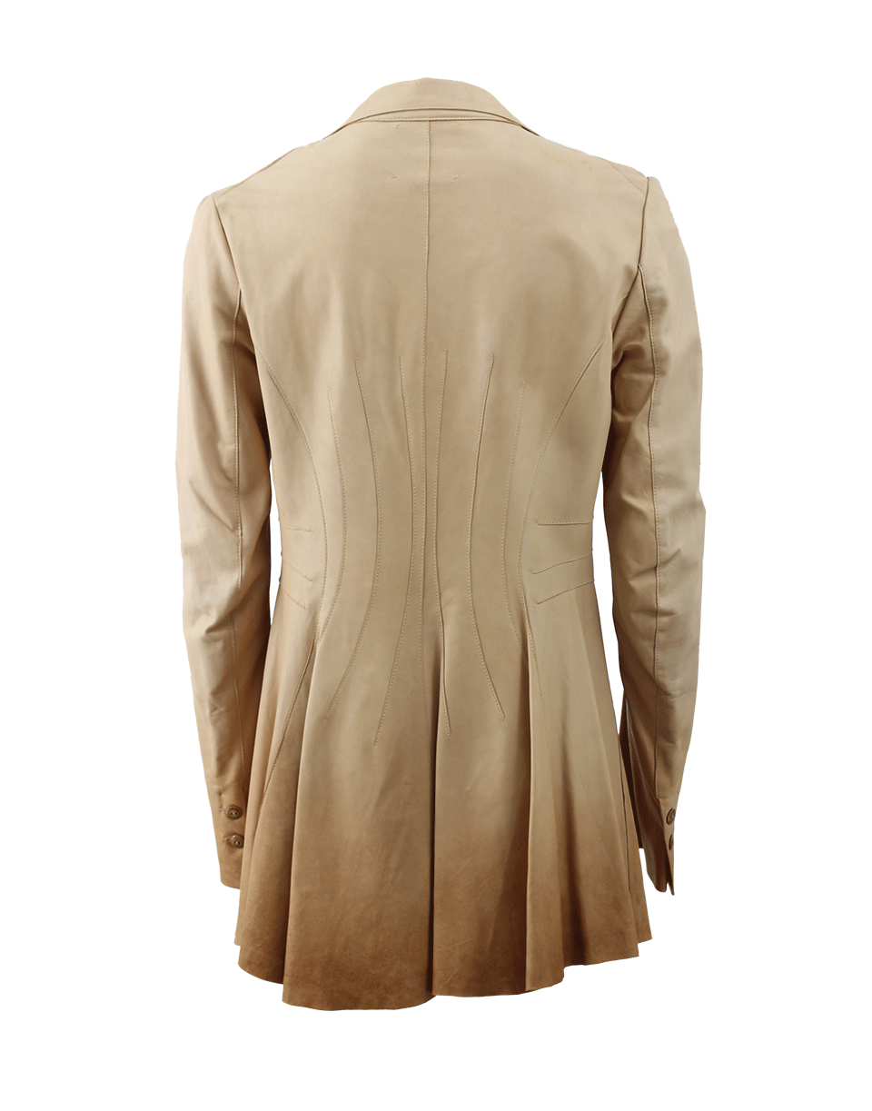 NIGEL PRESTON & KNIGHT-Leather Jacket With Gold Hem-SAND