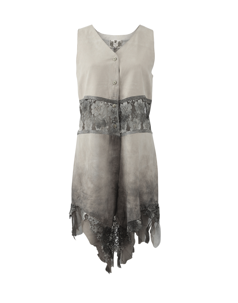 NIGEL PRESTON & KNIGHT-Suede Vest With Lace-