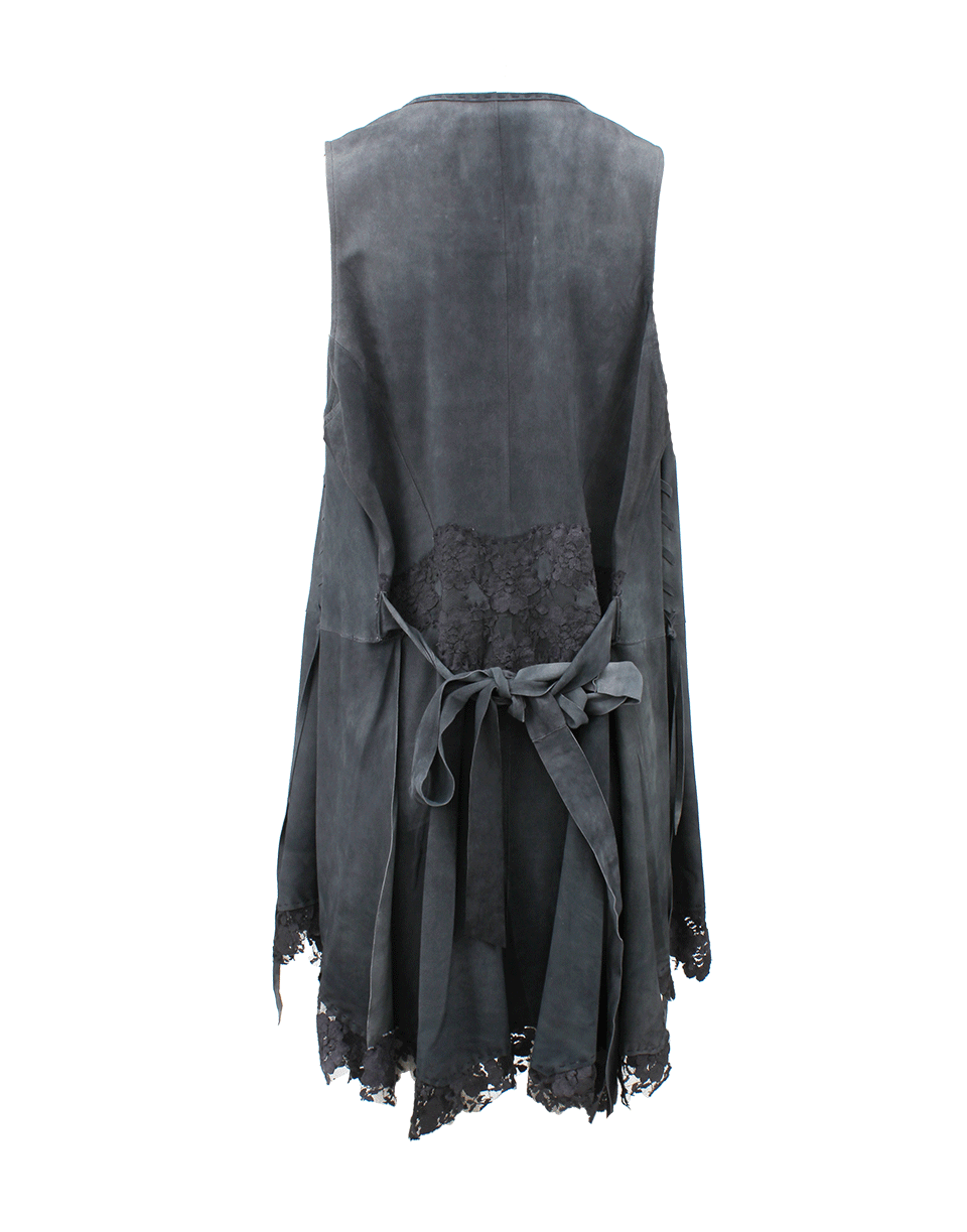 NIGEL PRESTON & KNIGHT-Suede Lace Side Ragged Vest-