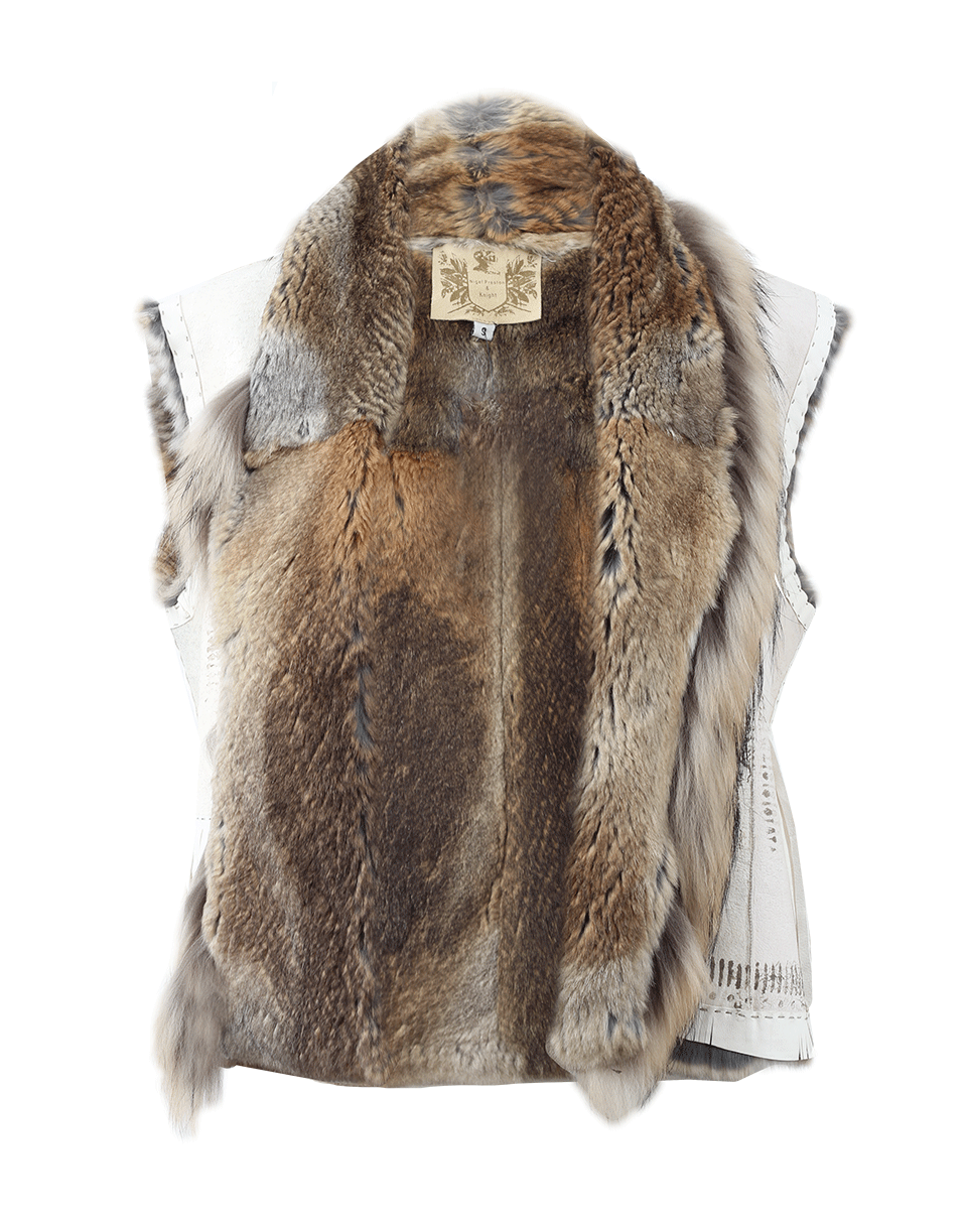 NIGEL PRESTON & KNIGHT-Rabbit Trim Vest-NATURAL