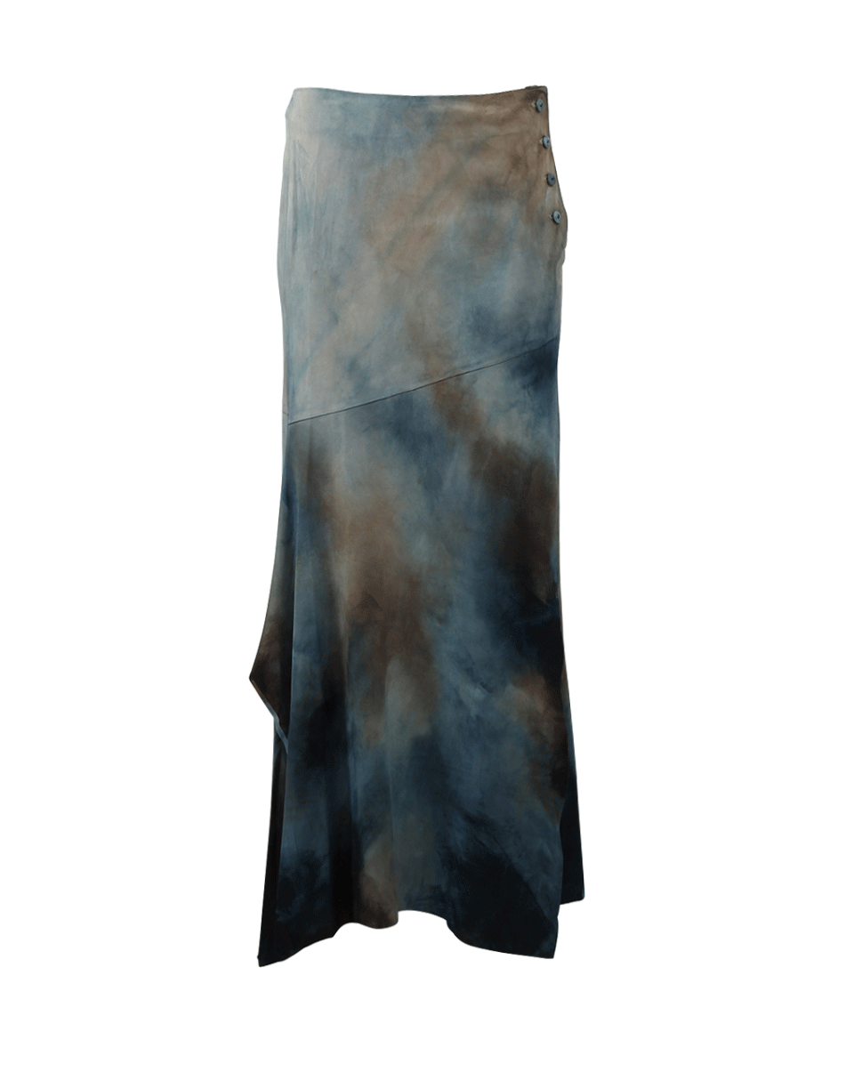 NIGEL PRESTON & KNIGHT-Painted Suede Skirt-