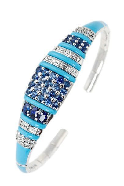NIKOS KOULIS-Oui Blue Sapphire Bracelet-WHITE GOLD