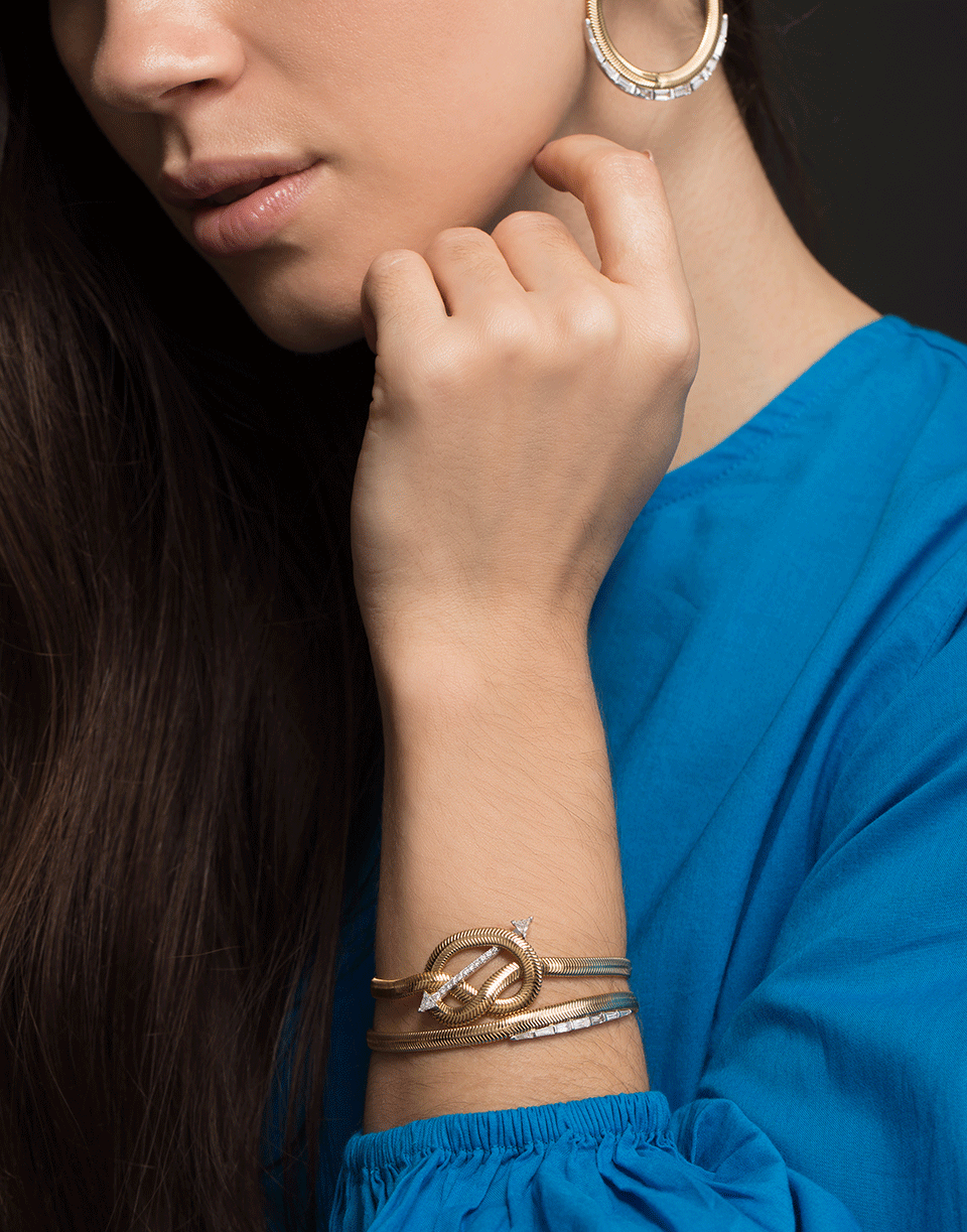 NIKOS KOULIS-Diamond Row Bracelet-YELLOW GOLD