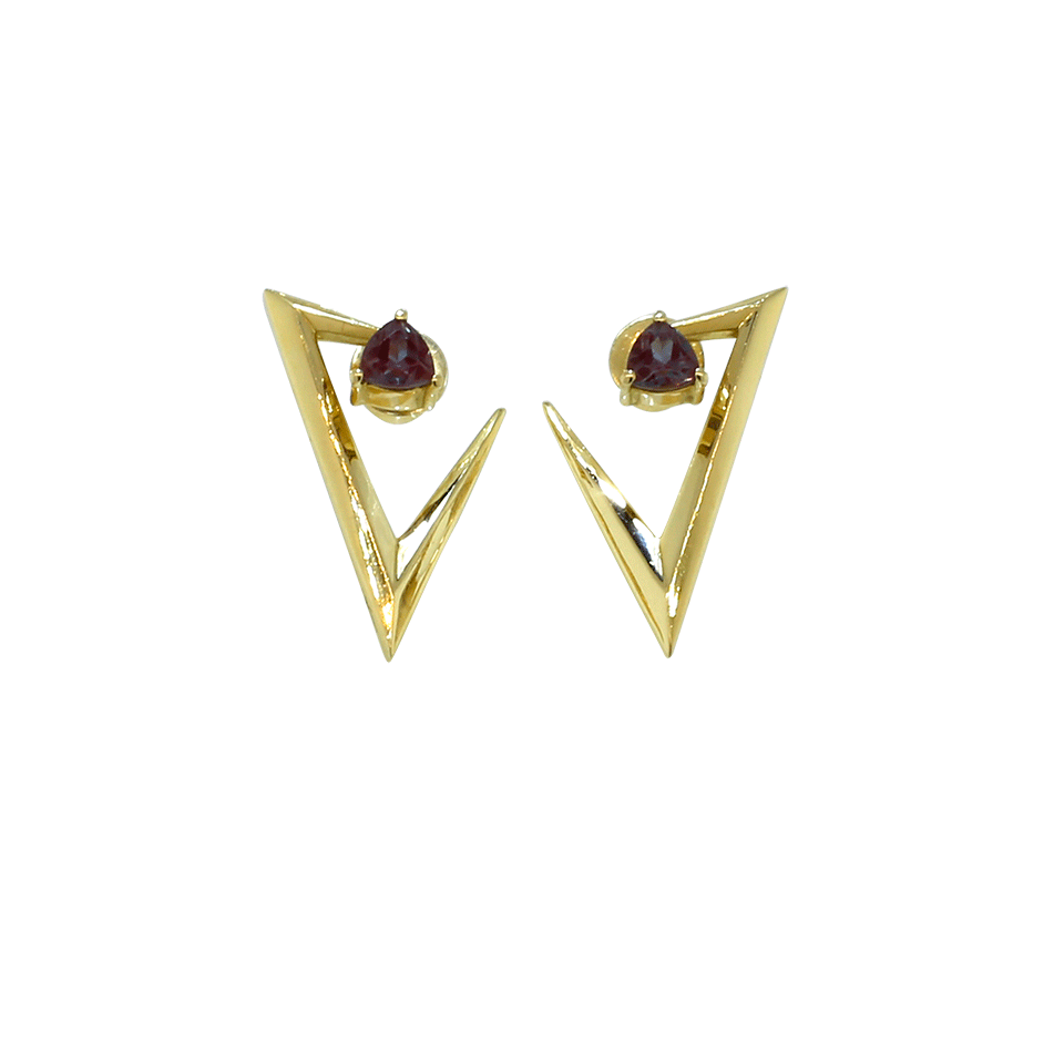 NIKOS KOULIS-Alexandrite V Earrings-YELLOW GOLD