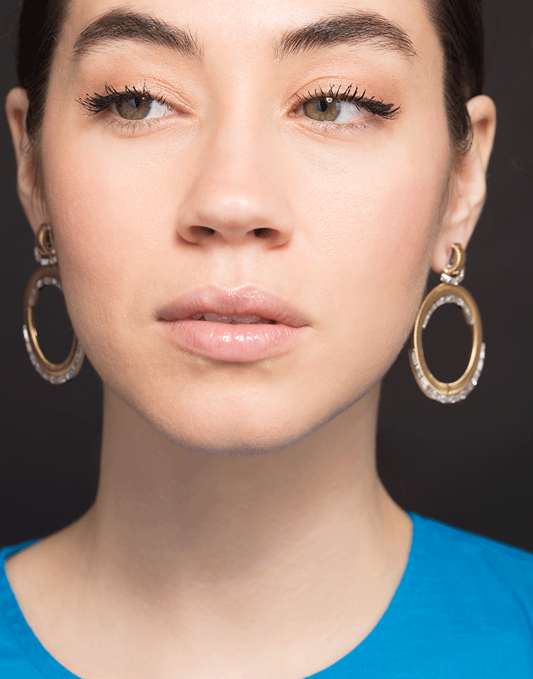 NIKOS KOULIS-Baguette Diamond Hoop Earrings-YELLOW GOLD