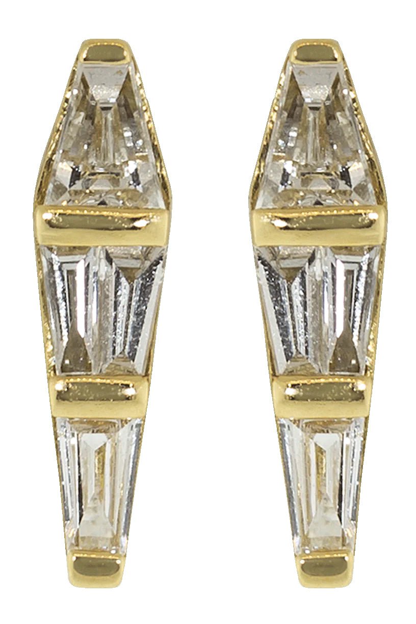 NIKOS KOULIS-Medium Spectrum Diamond Studs-YELLOW GOLD