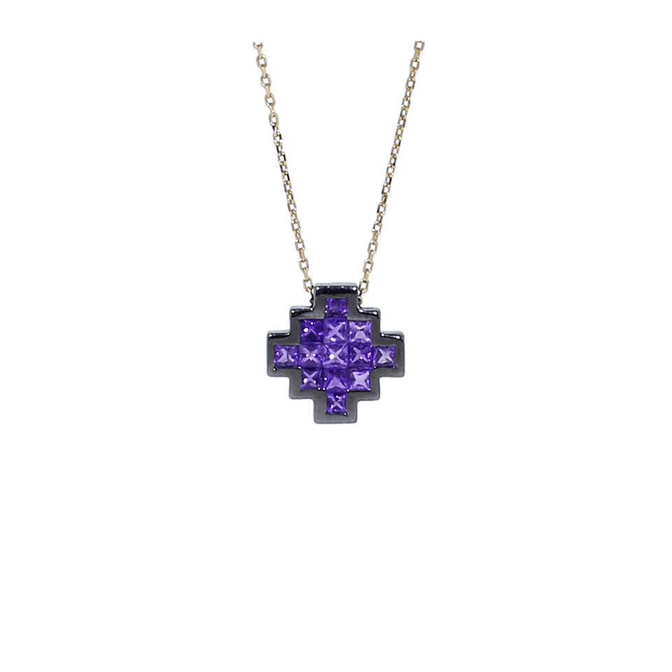 NIKOS KOULIS-Amethyst V Pendant Necklace-ROSE GOLD