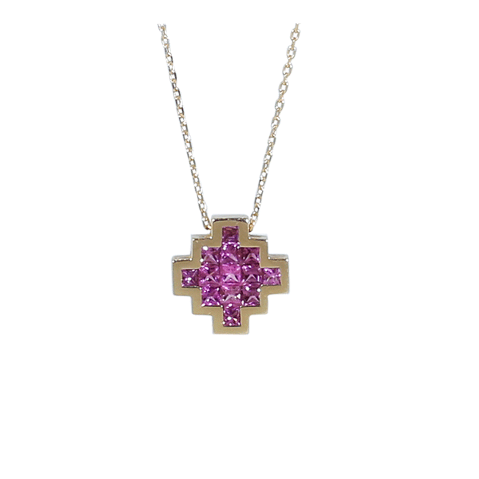 NIKOS KOULIS-Pink Tourmaline V Pendant Necklace-ROSE GOLD