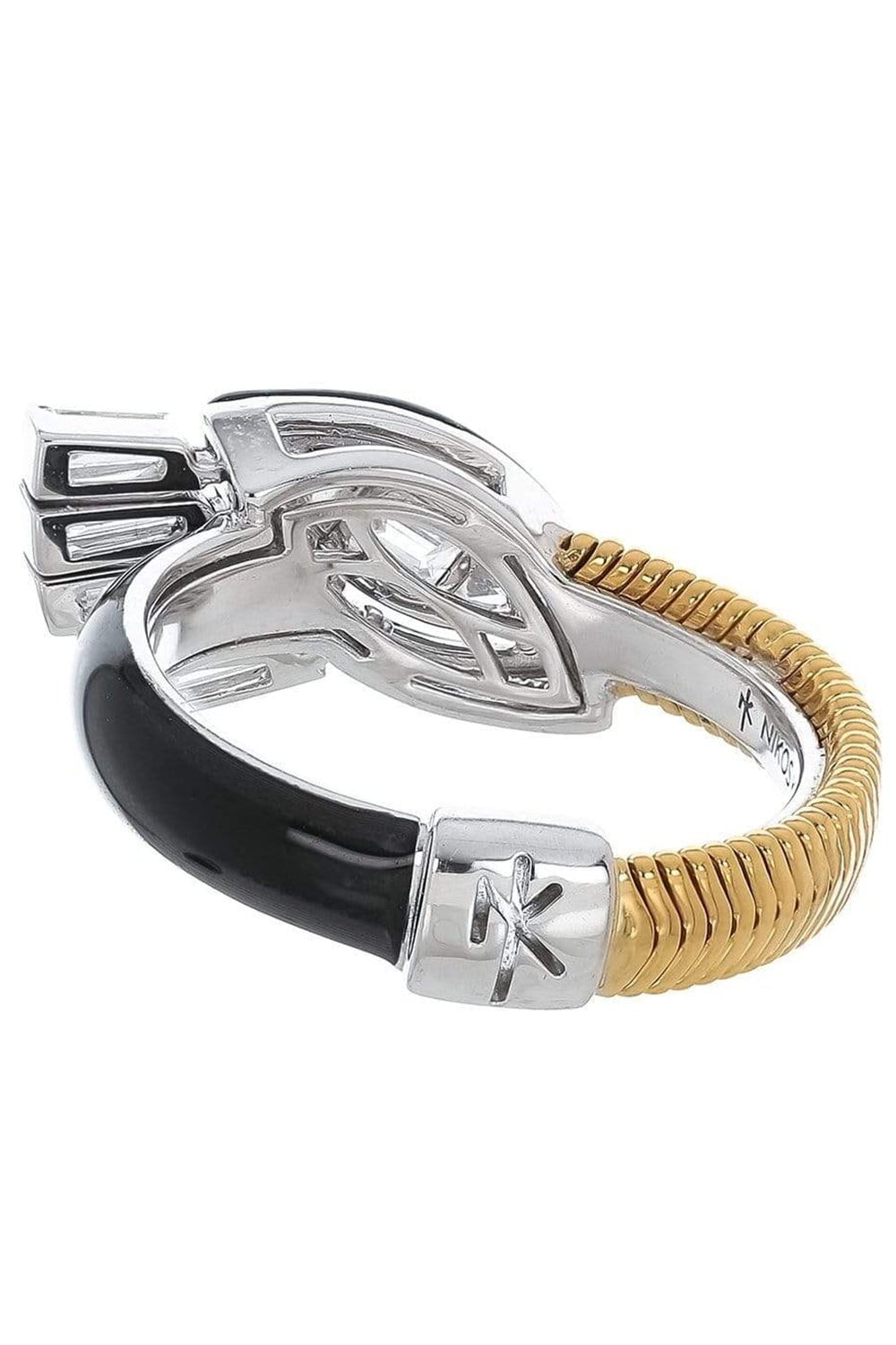NIKOS KOULIS-Trillion Diamond Feelings Ring-YELLOW GOLD
