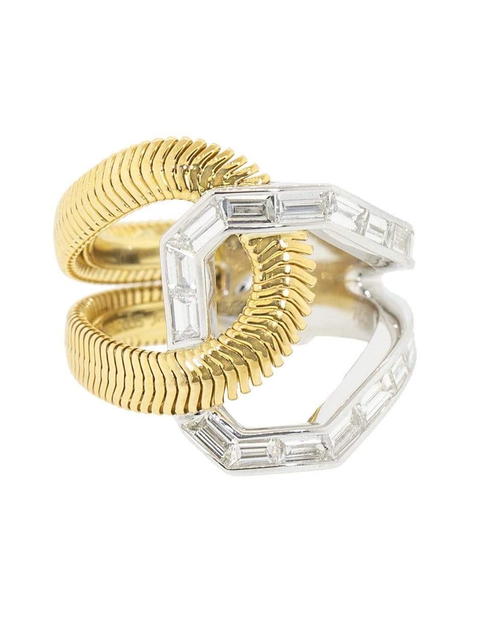 NIKOS KOULIS-Double Diamond Loop Ring-YELLOW GOLD