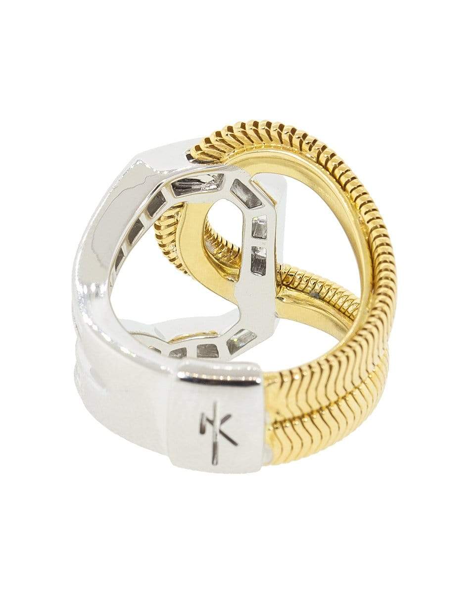 NIKOS KOULIS-Double Diamond Loop Ring-YELLOW GOLD