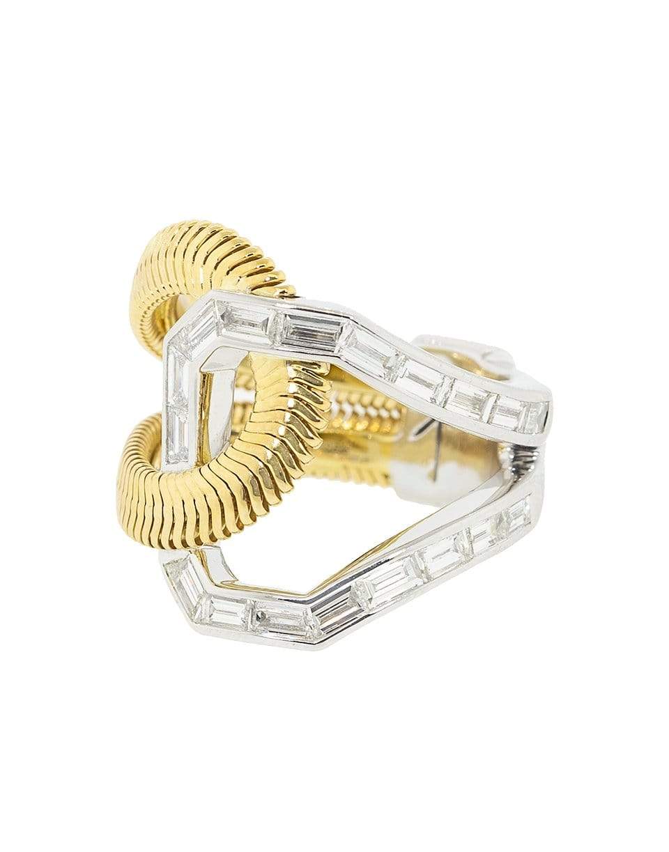 NIKOS KOULIS-Double Diamond Loop Ring-YELLOW GOLD