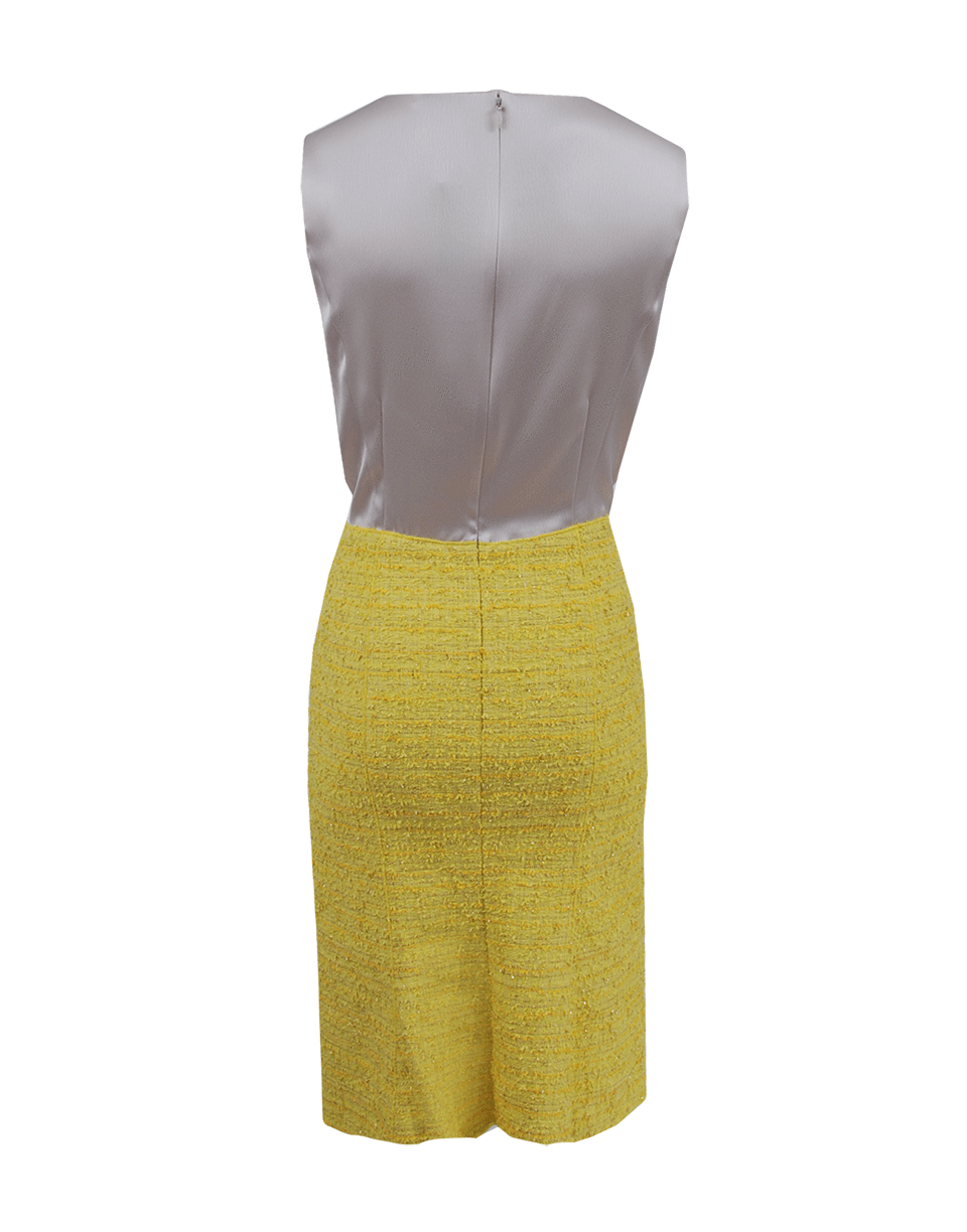 NINA RICCI-Sleeveless Tweed Fitted Dress-