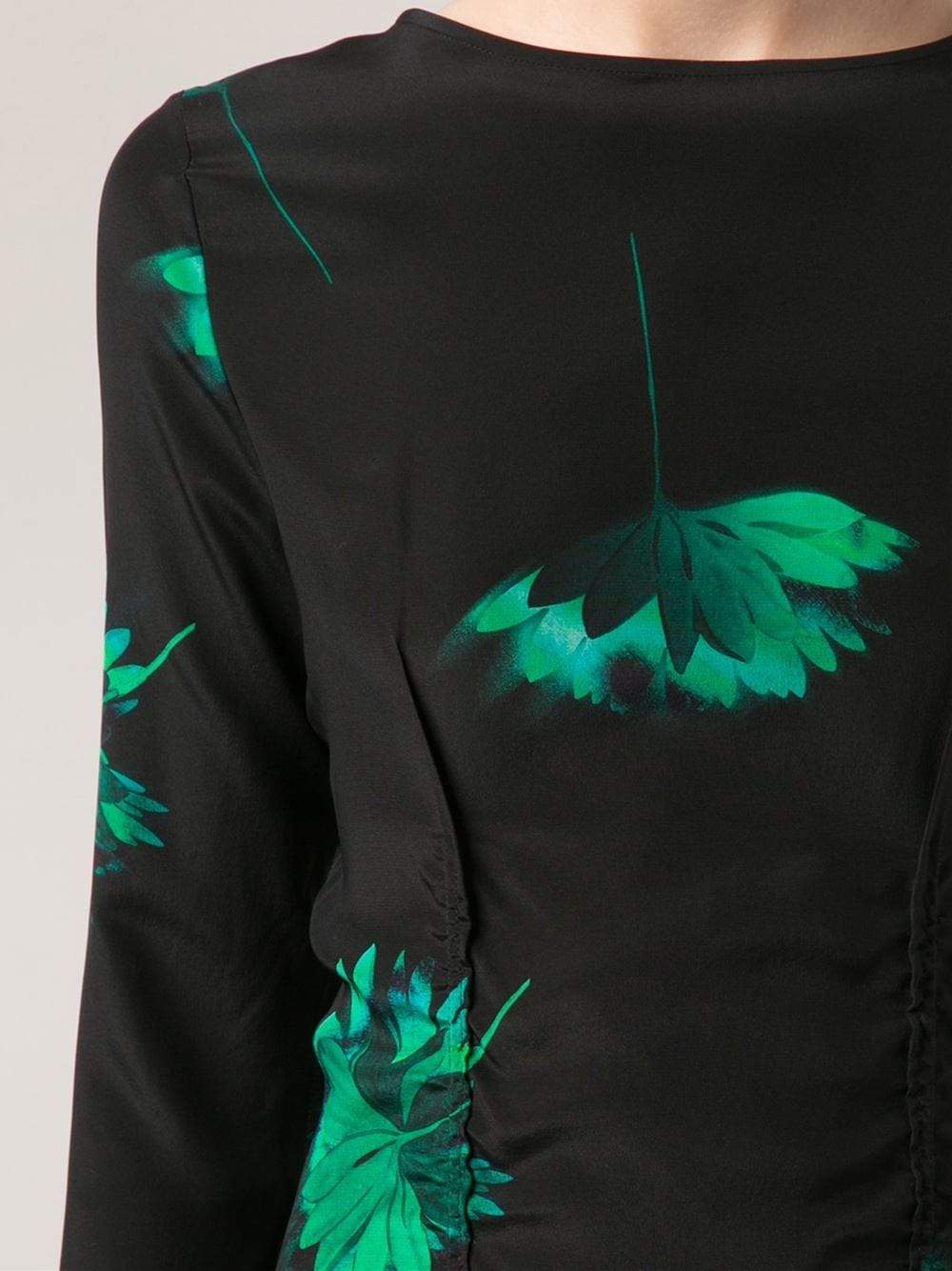 NINA RICCI-Boatneck Flower Print Dress-