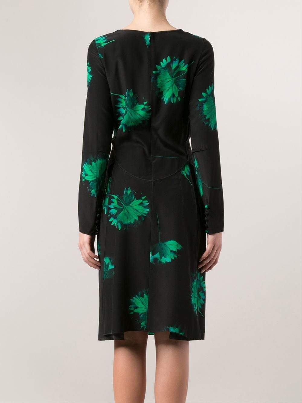NINA RICCI-Boatneck Flower Print Dress-