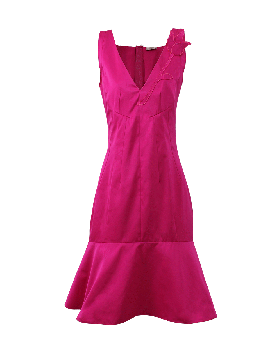NINA RICCI-Rose Shoulder Flared Dress-PINK