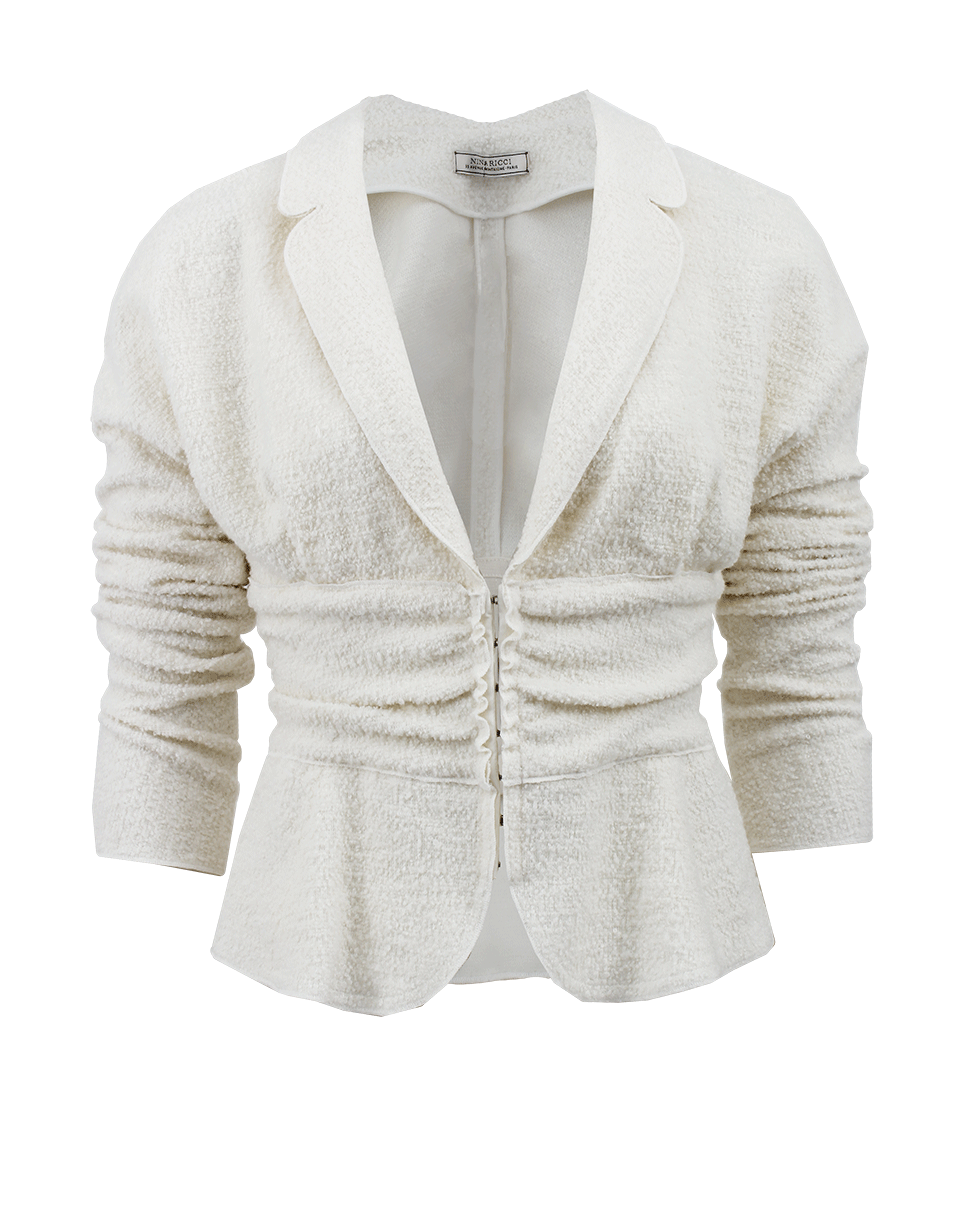 NINA RICCI-Fitted Waist Wool Jacket-NATURAL