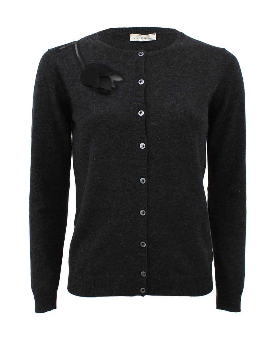 NINA RICCI-Cardigan With Flower Detail-