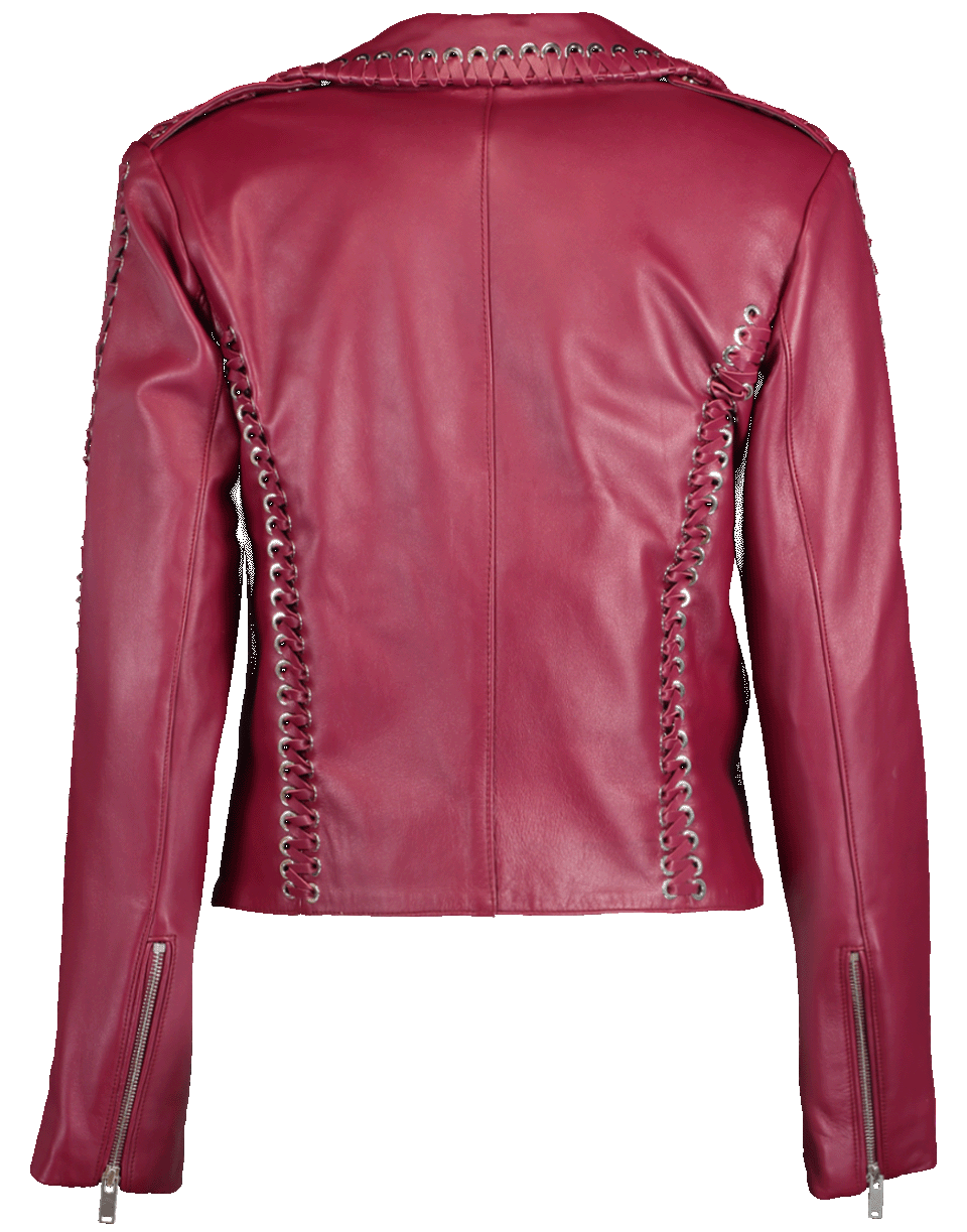 NOUR HAMMOUR-Whipstitch Vinyl Leather Jacket-