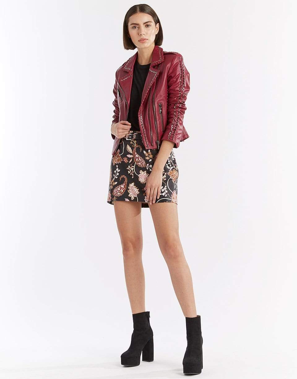 NOUR HAMMOUR-Whipstitch Vinyl Leather Jacket-