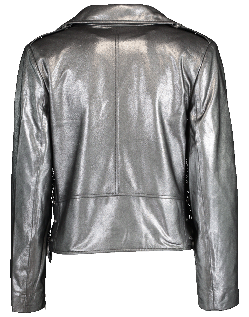 NOUR HAMMOUR-Daphne Cropped Metallic Jacket-