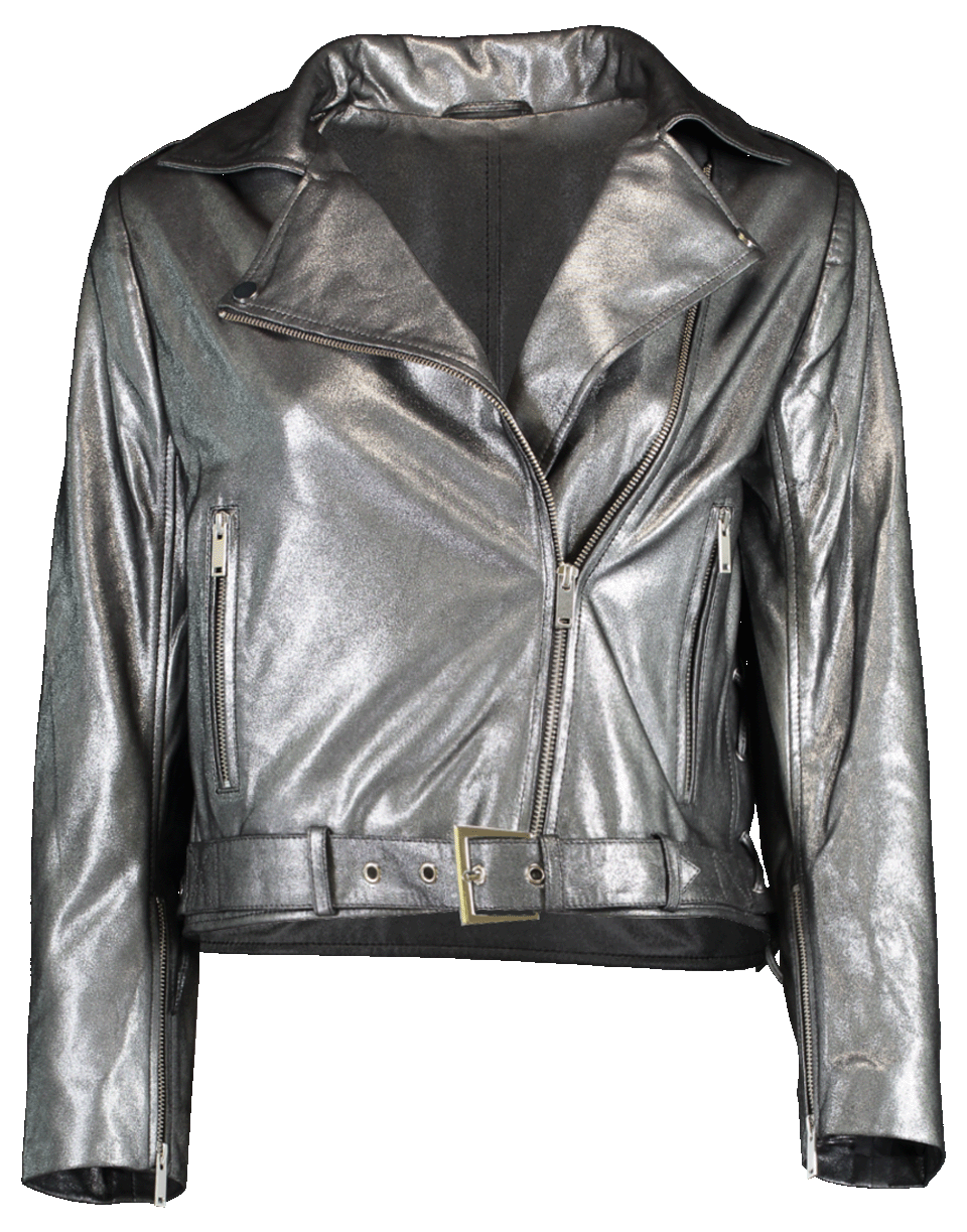 NOUR HAMMOUR-Daphne Cropped Metallic Jacket-