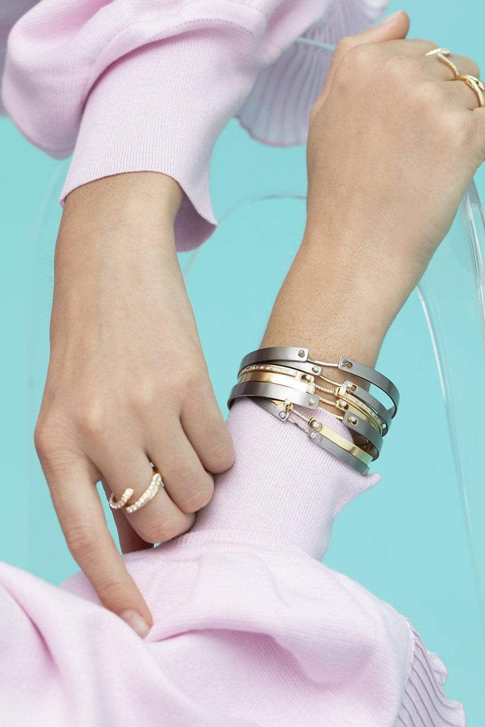 Business Meeting GM Mood Bangle Bracelet - Rose Gold-ROSE GOLD-16-JEWELRYFINE JEWELBRACELET O-NOUVEL HERITAGE