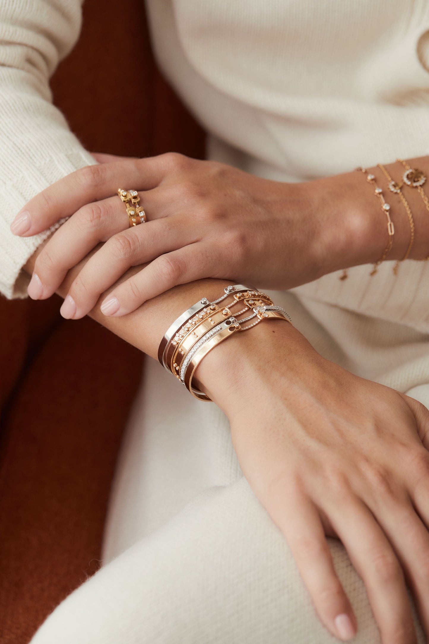 NOUVEL HERITAGE-Picnic in Paris Mood Bangle-ROSE GOLD