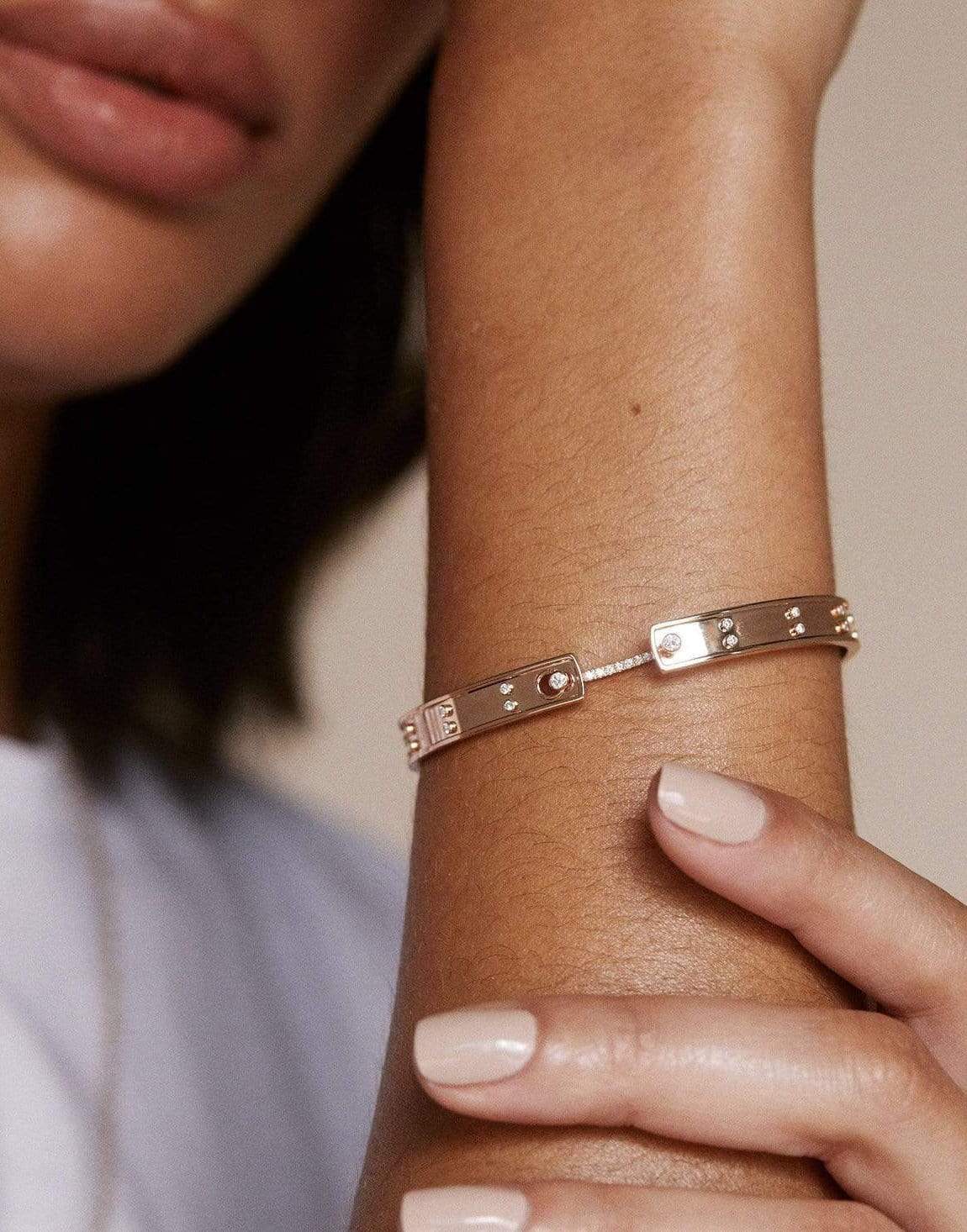 NOUVEL HERITAGE-Picnic In Paris Mood Bangle Bracelet-ROSE GOLD